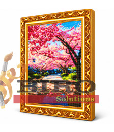 Mozaic cu diamante „Alee de sakura”, 40 × 50 cm
