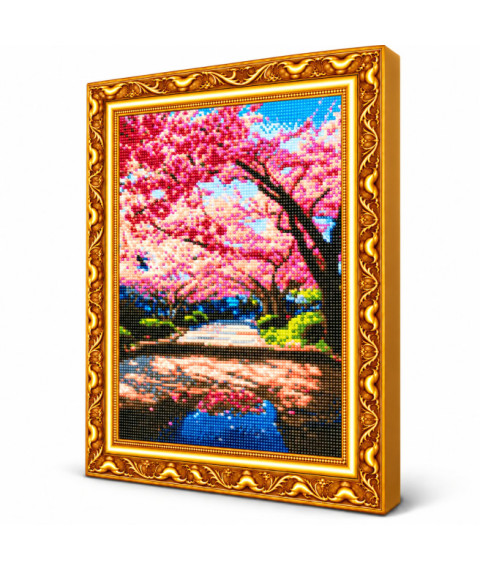 Mozaic cu diamante „Alee de sakura”, 40 × 50 cm