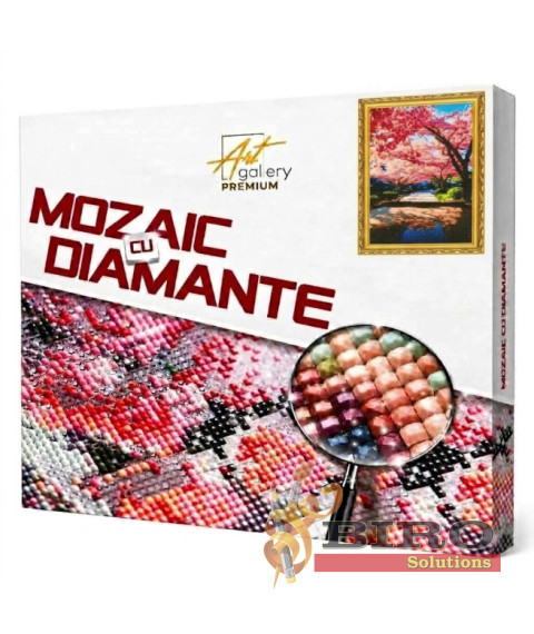 Mozaic cu diamante „Alee de sakura”, 40 × 50 cm