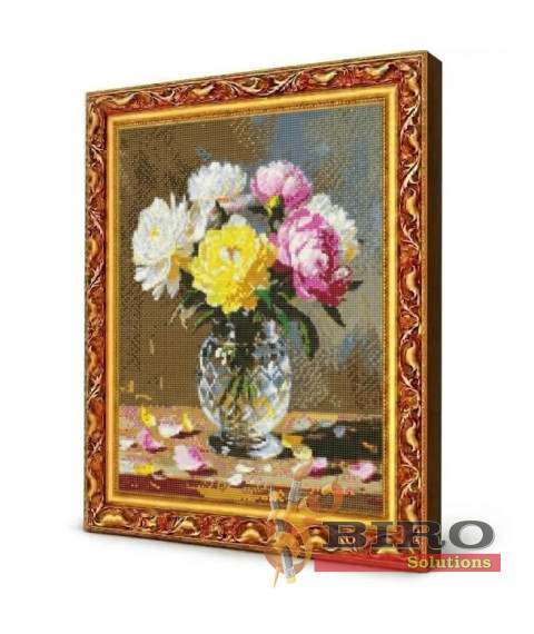 Mozaic cu diamante „Bujori delicați”, 40 × 50 cm