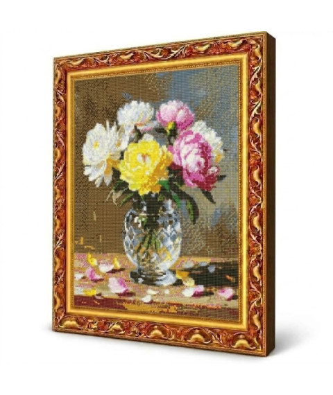Mozaic cu diamante „Bujori delicați”, 40 × 50 cm
