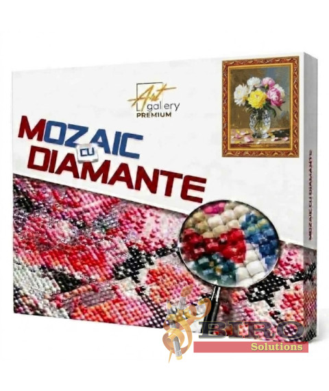 Mozaic cu diamante „Bujori delicați”, 40 × 50 cm