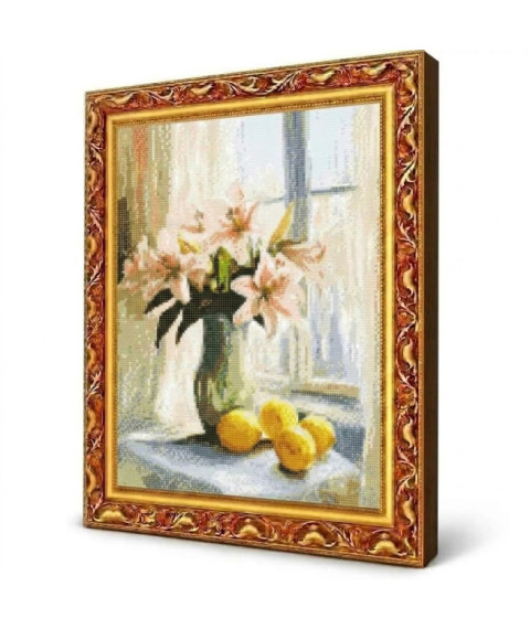 Mozaic cu diamante „Crini și lămâi”, 40 × 50 cm