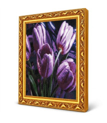 Mozaic cu diamante 40x50 cm Lalele violet