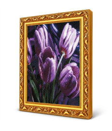Mozaic cu diamante 40x50 cm Lalele violet