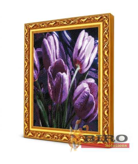 Mozaic cu diamante 40x50 cm Lalele violet
