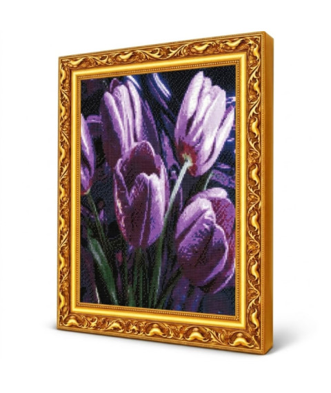 Mozaic cu diamante 40x50 cm Lalele violet