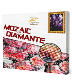 Mozaic cu diamante 40x50 cm Lalele violet