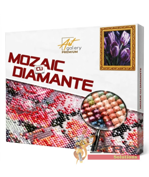 Mozaic cu diamante 40x50 cm Lalele violet
