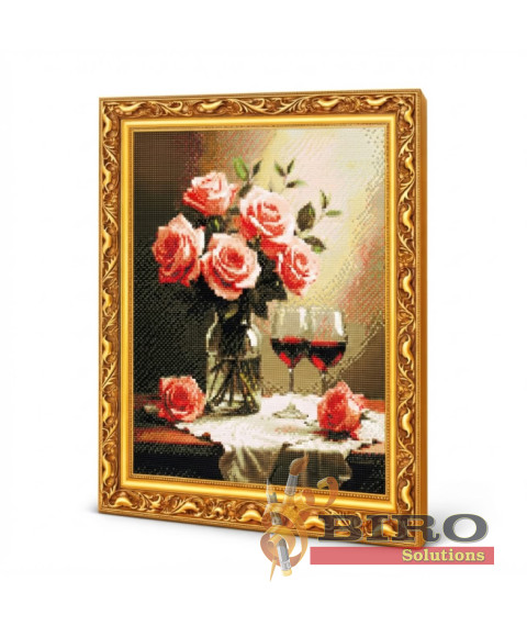 Mozaic cu diamante 40x50 cm Trandafiri și vin