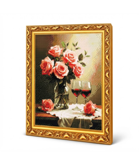 Mozaic cu diamante 40x50 cm Trandafiri și vin