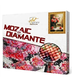 Mozaic cu diamante 40x50 cm Trandafiri și vin