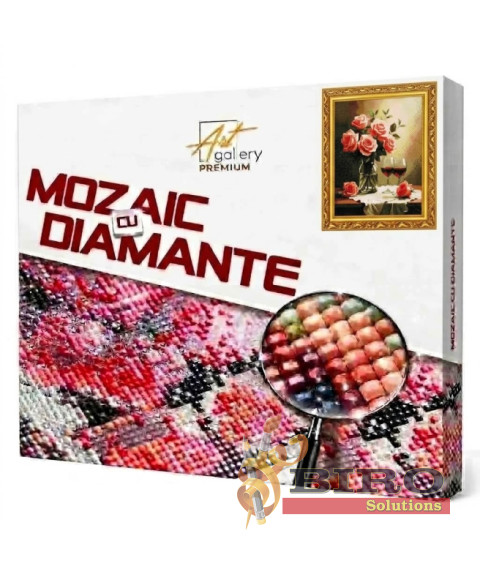 Mozaic cu diamante 40x50 cm Trandafiri și vin