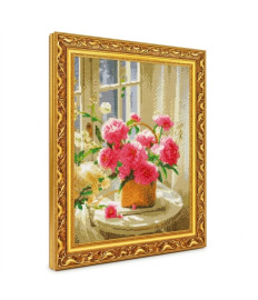 Mozaic cu diamante „Buchet delicat pe măsuță”, 40 × 50 cm