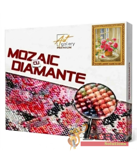 Mozaic cu diamante „Buchet delicat pe măsuță”, 40 × 50 cm