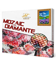 Mozaic cu diamante „Râu azuriu și flori de munte”, 40 × 50 cm Mozaic cu diamante „Râu azuriu și flori de munte”, 40 × 50 cm