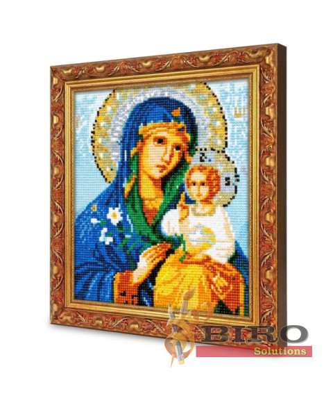 Mozaic cu diamante 30x40 cm Icoana Maicii Domnului „Floare Nevestejită