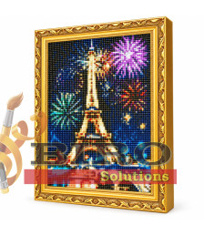 Mozaic cu diamante „Focuri de artificii la Paris”, 30 × 40 cm