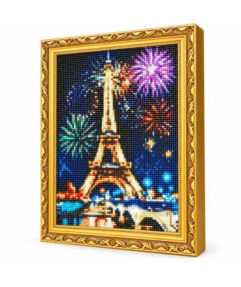 Mozaic cu diamante „Focuri de artificii la Paris”, 30 × 40 cm
