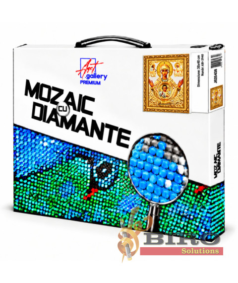 Mozaic cu diamante „Icoana Maicii Domnului «Znamenie»”, 30 × 40 cm
