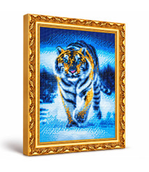 Mozaic cu diamante „Tigru iarna”, 30 × 40 cm