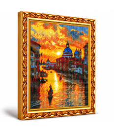 Mozaic cu diamante „Apus în Veneția”, 30 × 40 cm