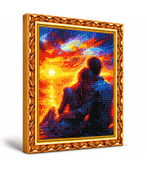 Mozaic cu diamante „Cuplu savurează apusul”, 30 × 40 cm