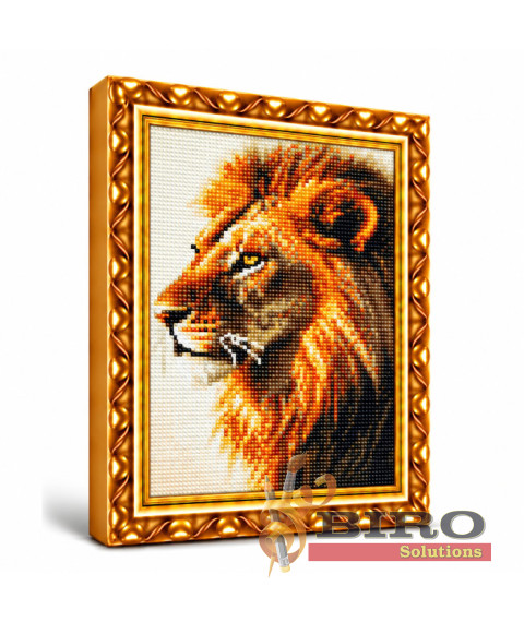 Mozaic cu diamante „Profil de leu”, 30 × 40 cm