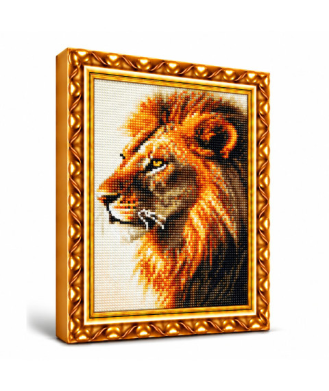 Mozaic cu diamante „Profil de leu”, 30 × 40 cm