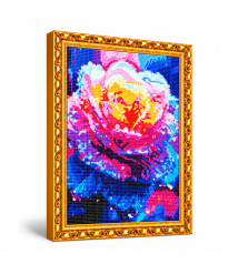 Mozaic cu diamante „Rouă pe trandafir”, 30 × 40 cm