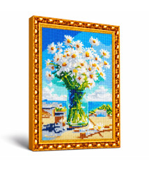 Mozaic cu diamante „Buchet de romanițe”, 30 × 40 cm