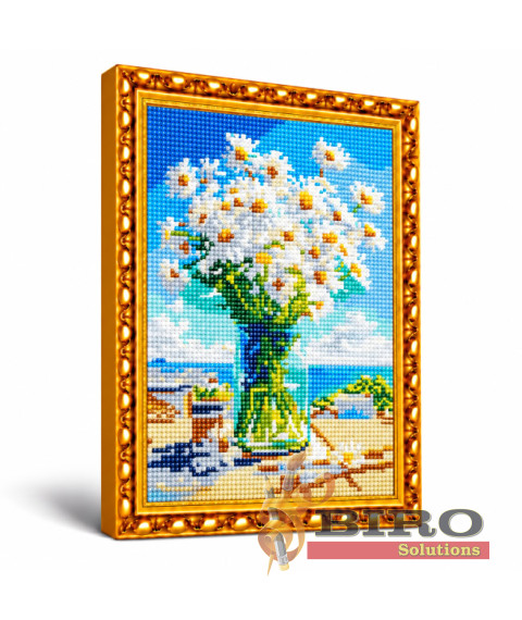 Mozaic cu diamante „Buchet de romanițe”, 30 × 40 cm
