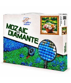 Mozaic cu diamante „Coș cu gerbere”, 30 × 40 cm