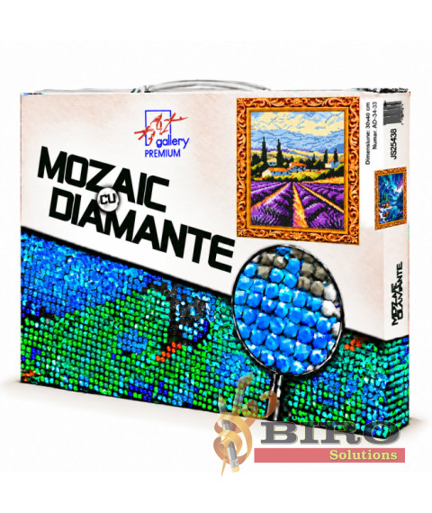 Mozaic cu diamante „Aurora boreală în munți”, 30 × 40 cm