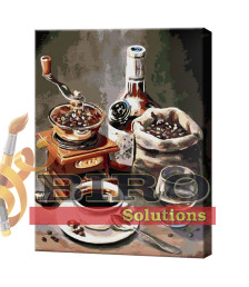 Cafea și whisky, 40x50 cm, pictură pe numere