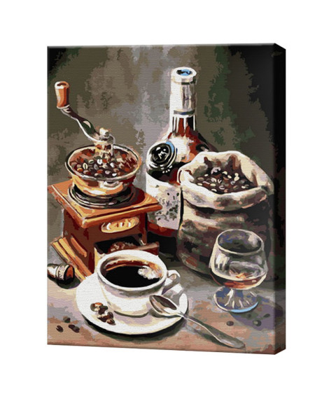 Cafea și whisky, 40x50 cm, pictură pe numere