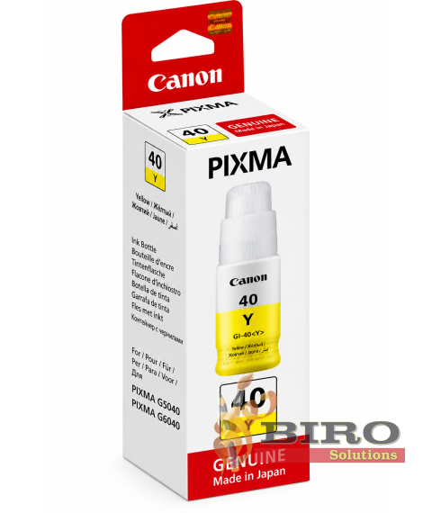 Cerneală Canon GI-40Y Yellow, 70 ml, pentru PIXMA G5040 / G6040 / G7040