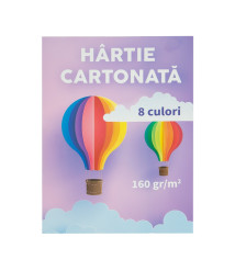 Set Hârtie Cartonată Colorată (8 Foi), 160 g/mp