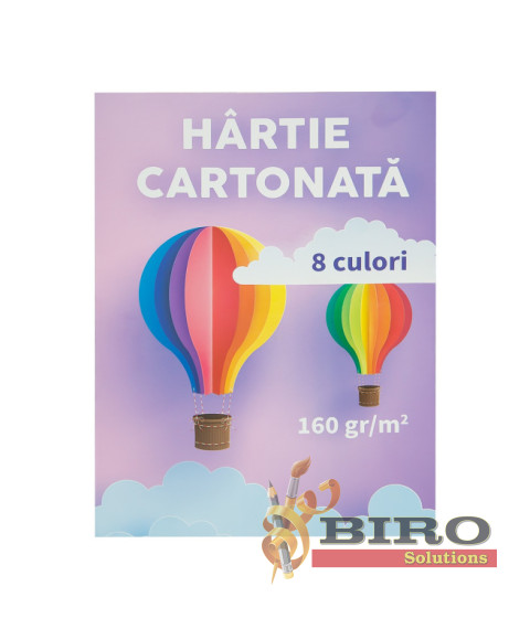 Set Hârtie Cartonată Colorată (8 Foi), 160 g/mp