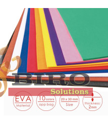 Foamiran EVA, 2 mm, set 10 culori, 20 × 30 cm, Foska HM2001