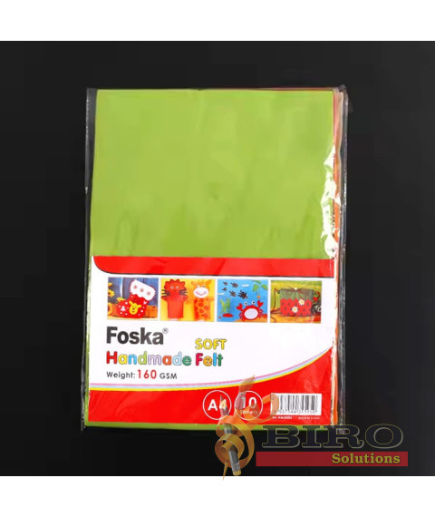 Fetru A4, 160 gr/m, set 10 culori, Foska HM5002