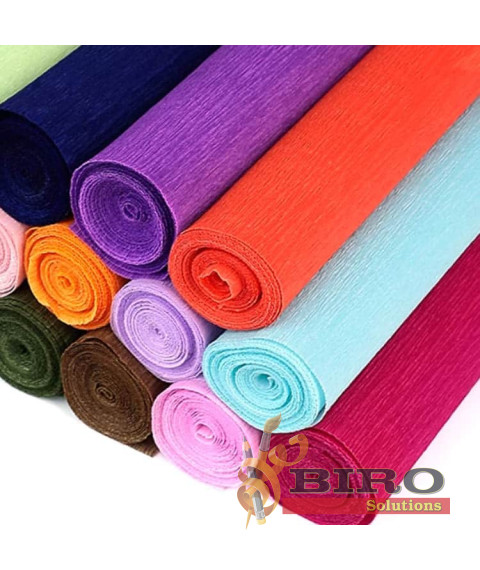 Set hârtie creponată, 10 culori, 50 × 200 cm, Foska HM6002