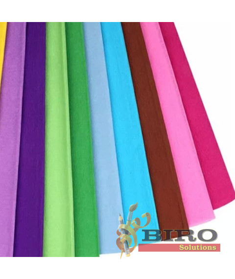 Set hârtie creponată, 10 culori, 50 × 200 cm, Foska HM6002