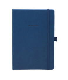 Agendă nedatată A5 cu pătrățele, 96 foi, IDEE, copertă tare cu elastic, Denim Blue