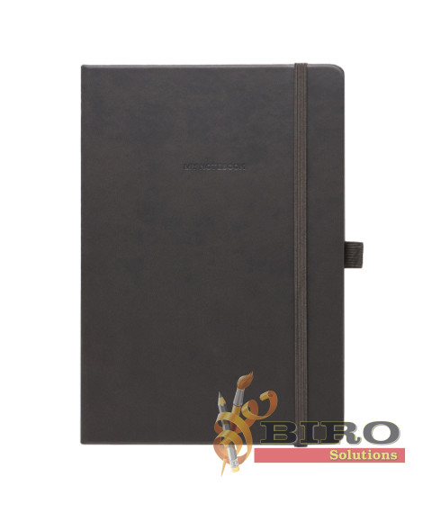 Agendă nedatată A5 cu pătrățele, 96 foi, IDEE, copertă tare cu elastic, Intense Grey