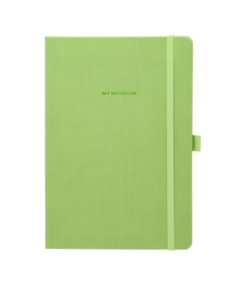 Agendă nedatată A5 cu pătrățele, 96 foi, IDEE, copertă tare cu elastic, Olive Green