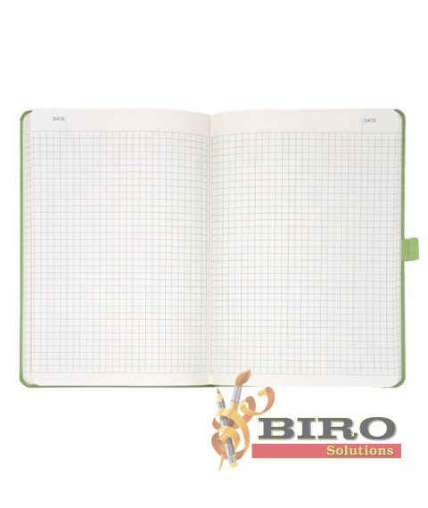 Agendă nedatată A5 cu pătrățele, 96 foi, IDEE, copertă tare cu elastic, Olive Green