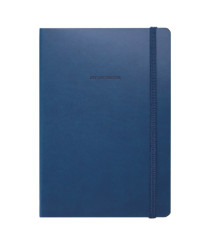 Agendă nedatată A5 pătrățele, 96 foi, IDEE DENIM BLUE, copertă flexibilă cu elastic