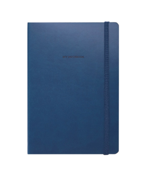 Agendă nedatată A5 pătrățele, 96 foi, IDEE DENIM BLUE, copertă flexibilă cu elastic