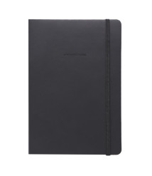 Agendă nedatată A5 pătrățele, 96 foi, IDEE OBSIDIAN BLACK, copertă flexibilă cu elastic